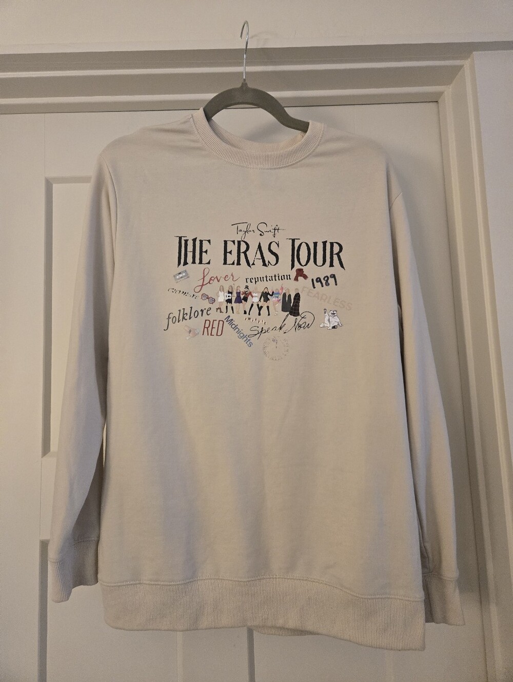 Taylor Swift Cream Eras Tour Crewneck Sweatshirt Medium But Fits More Like Large